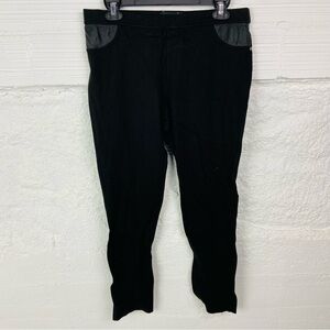 DKNY jeans Women's Black Straight Leg faux leather Pants size large